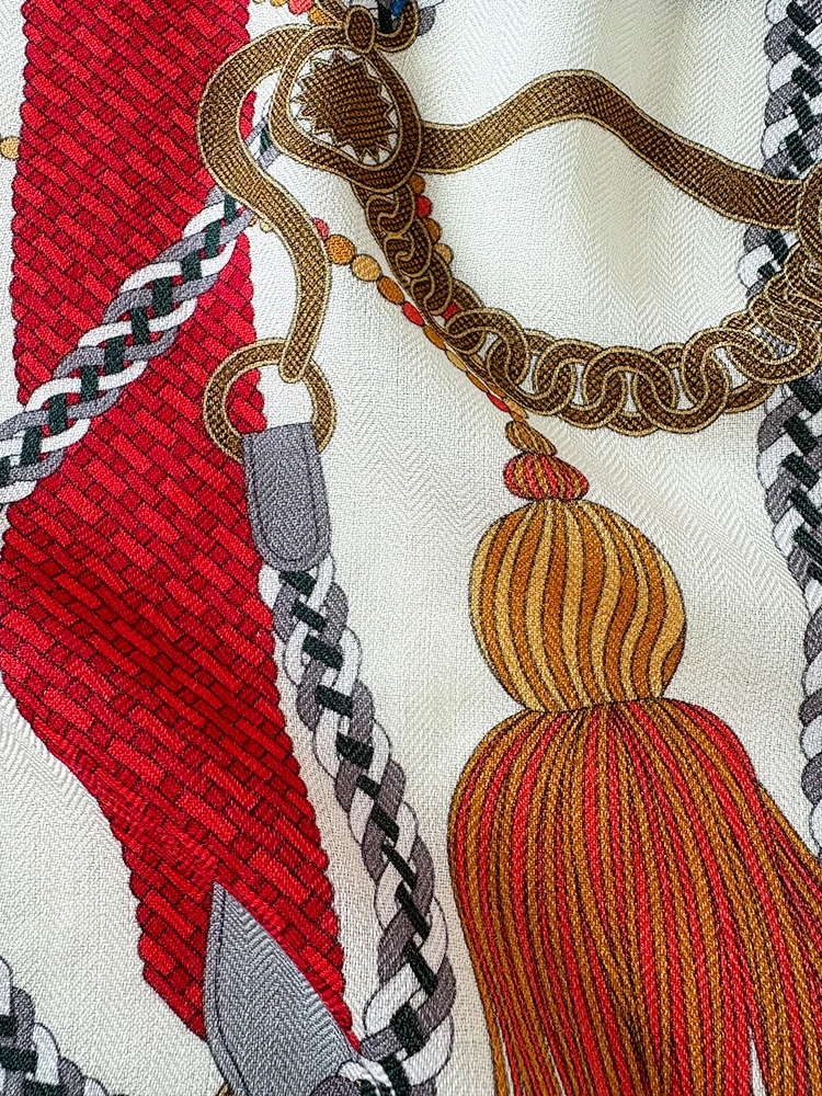 

Шарф-бандана 65 см из шелка и шерсти с подвернутыми краями, для головы и декора волос