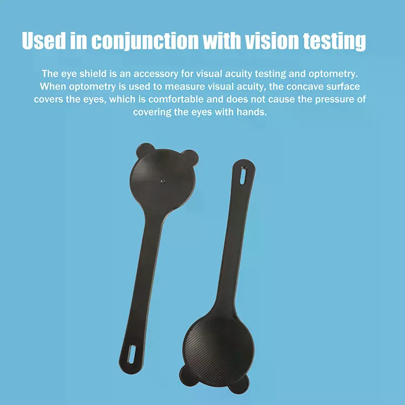 /YOV/1PCS Eye Occluder Professional Black Bear Shape Handheld Optometry Tool Eye Occluder Block Plate For Vision Test With Scal