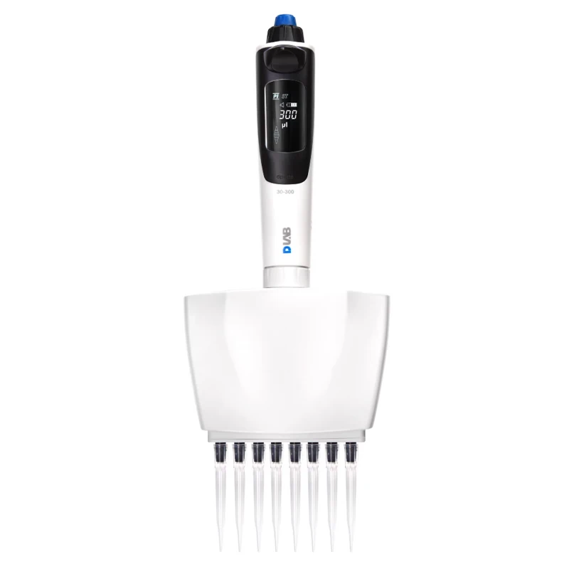 DLAB Multifunctional Electric 8-Channel Pipette (0.5-10μl/10-100μl/30-300μl) - Laboratory Pipette