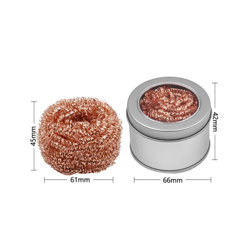 Bola de limpeza para dessoldagem, ferro de solda, filtro de malha, ponta do bico de limpeza, fio de cobre, bola de limpeza, caixa de escória de metal, bola limpa