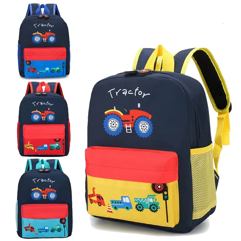 

Fashion Children's Lightweight Backpack Cartoon Car World Printed School Bag New Boys Girls Primary Waterproof Bookbag Mochila