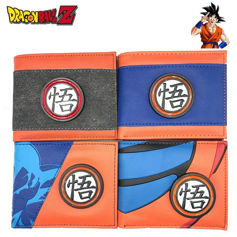 Dragon Ball Son Goku Wallets Anime Short PU Leather Wallet Photo Card Holder Cartoon Large Capacity Coin Purse Coin Pocket Gifts