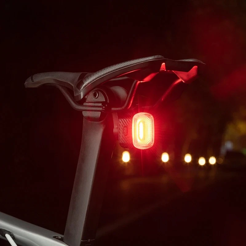 Smart Bicycle Brake Light IPx6 Taillight Type-C Bike Tail Rear Light Auto Stop LED Riding Warning Safety Cycling Light