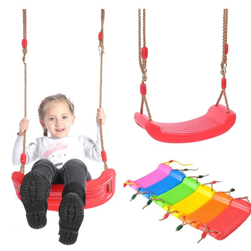 Children Swing Sport Toy Durable Plastic Hard Board Adjustable Sitting Plate Colorful Swing Kids