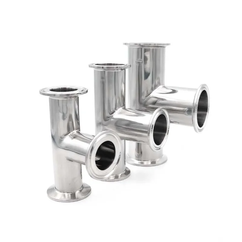 

SS304/316L Stainless Steel Sanitary Tee Fitting OD19mm-102mm Pipe OD 50.5-119MM Suitable For 1.5 "- 4" Triple Shaft Clamp
