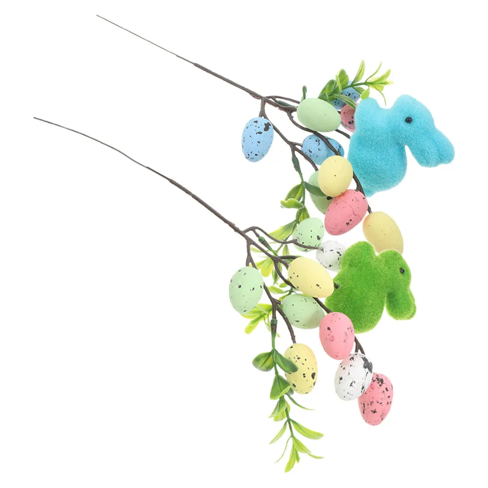 

Набор из 2 ярких пасхальных украшений: декоративные кролики и пятнистые пенопластовые яйца для поделок, вечеринок и домашнего декора