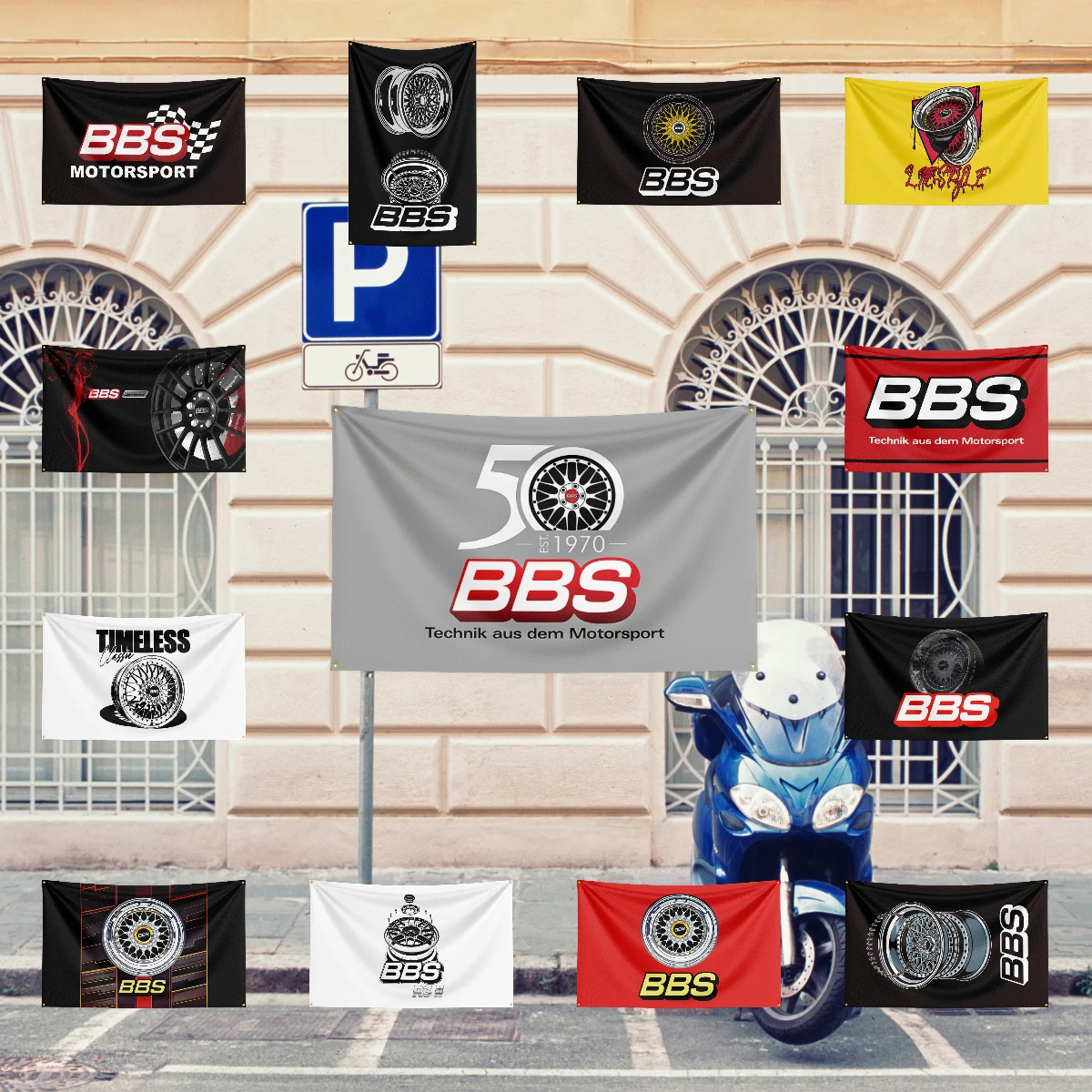 B-B-S Auto Parts Flag For fade resistant Garage Workshop Repair Shop stadium match Auto Shop Wall Decor Banner