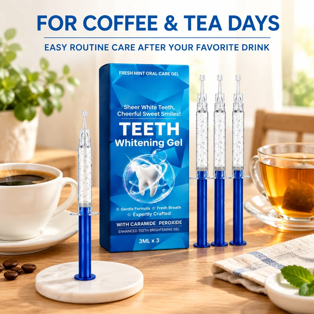 Teeth Brightening Gel Portable Gentle Tooth Stain Removal Gel Fresh Breath Daily Oral Care For Coffee Tea Drinkers Dental Serum