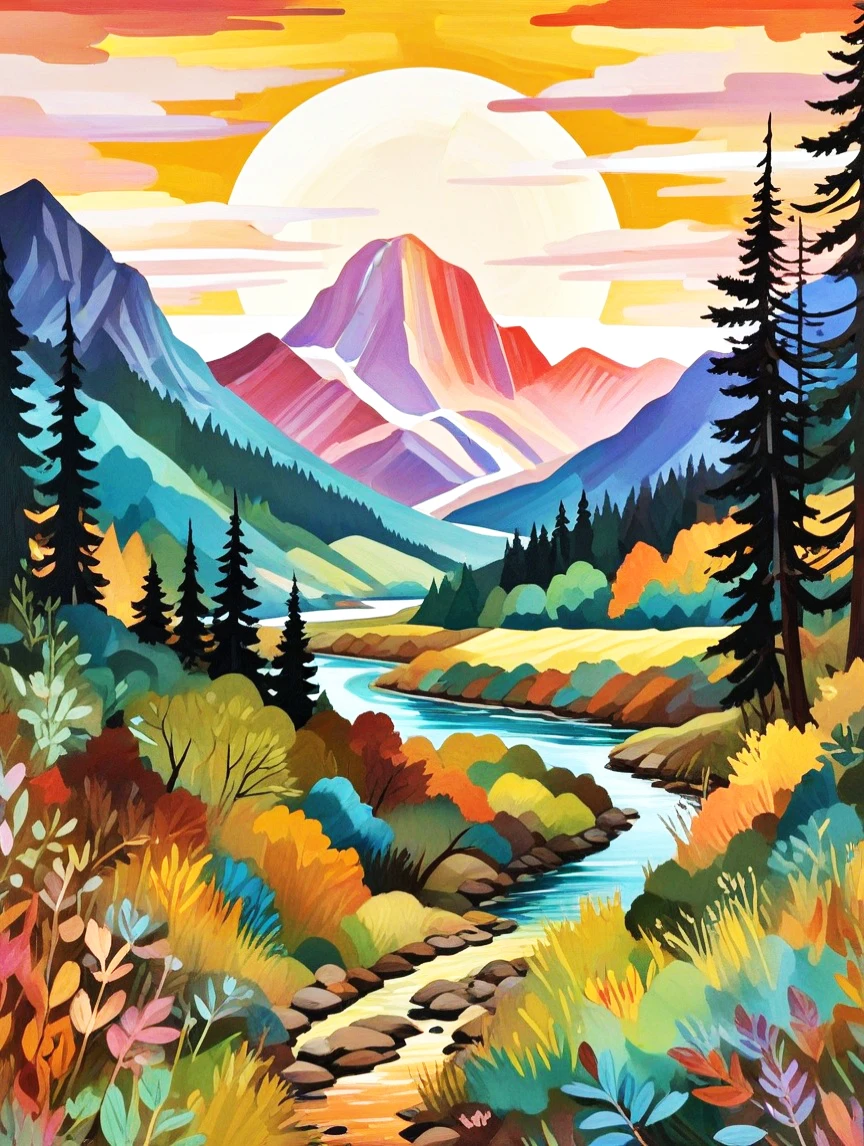 TANGFEIY Peinture sur toile Beau paysage Pigment sur toile Peinture TANGFEIY Peinture sur toile Beau paysage Pigment sur toile Peinture