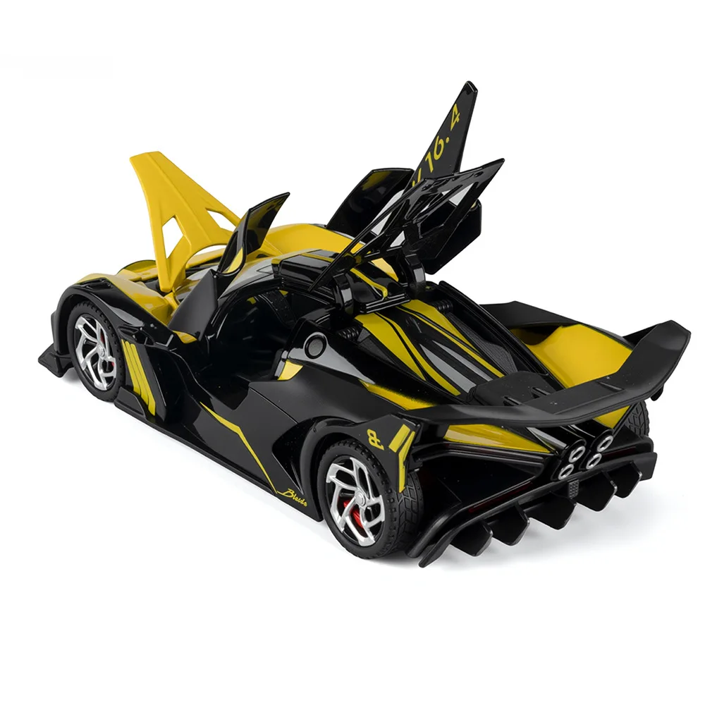 Modèle de voiture de Sport en alliage Bugatti Bolide, jouets de Simulation, véhicule en métal moulé sous pression avec son et lumière, décoration rétractable, cadeaux pour garçons, 1/32