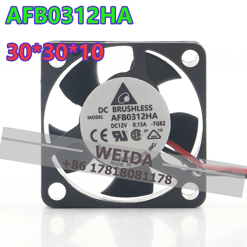 

Delta 24V 48V DC 12V 0.15A AC EC 3010 30X30X10MM 3CM inverter projector Speed measurement Double ball AFB0312HA-7G82 cooling fan