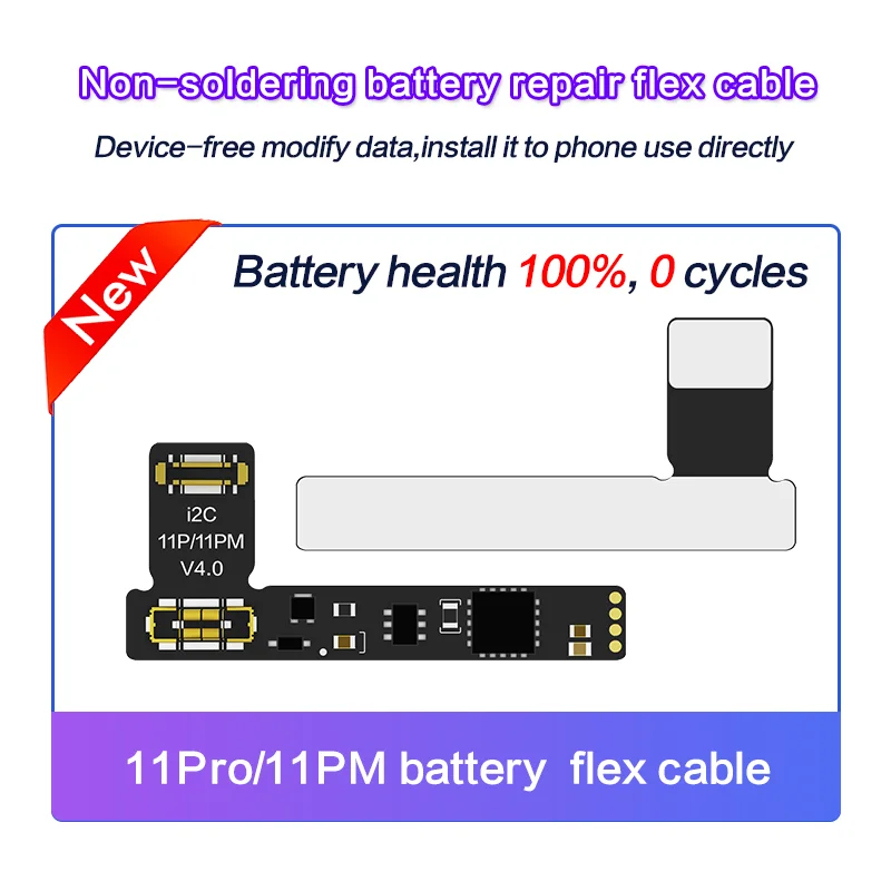 i2C Non-Soldering Battery Repair FPC Flex For iPhone 15 14 13 12 11 Pro Max i2c I6S BR-13 KC01 KC02S KC03 Tag On Cable Replace