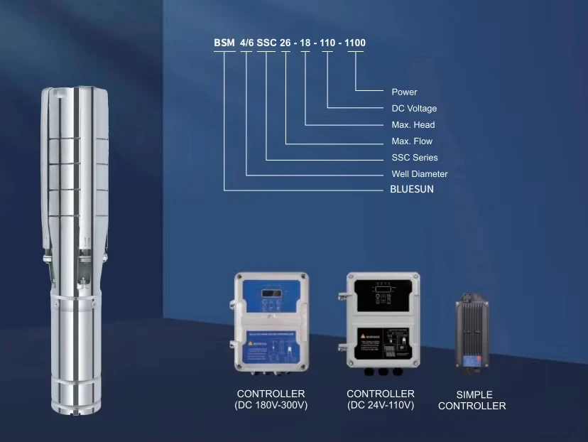 Bluesun  Submersible Water Pump with Solar Panel Mounting System for Agriculture Irrigation and Home Use in Africa