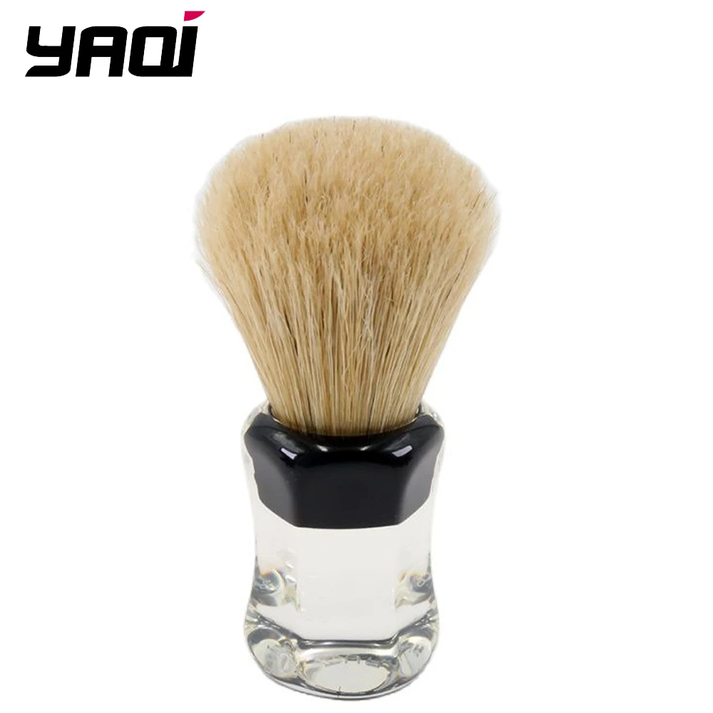 YAQI  Robin Clear Handle Men Wet Bristle Shaving Brush