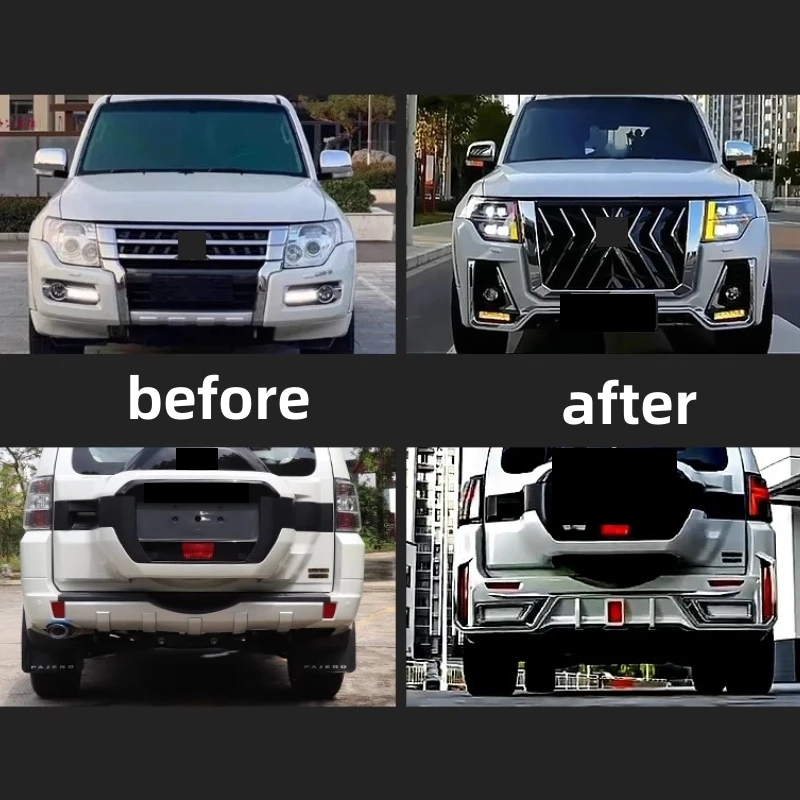 Front Rear Bumper Grille Fog Lamp Assembly for Mitsubishi Pajero V97 V93 Modified Unpainted Wide Body Kit Car Accessories - Image 3