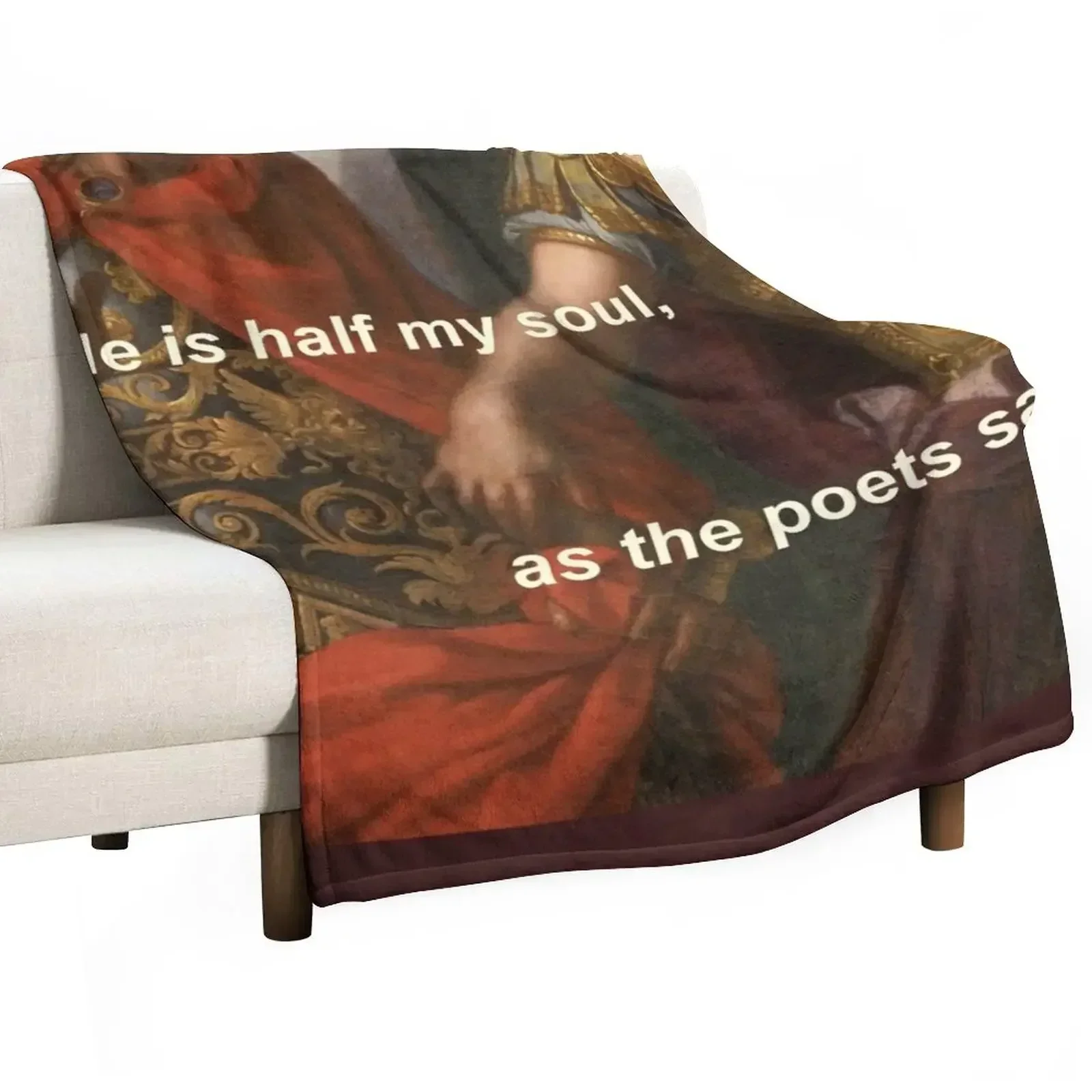 New he is half my soul Throw Blanket Beautifuls anime funny gift Blankets