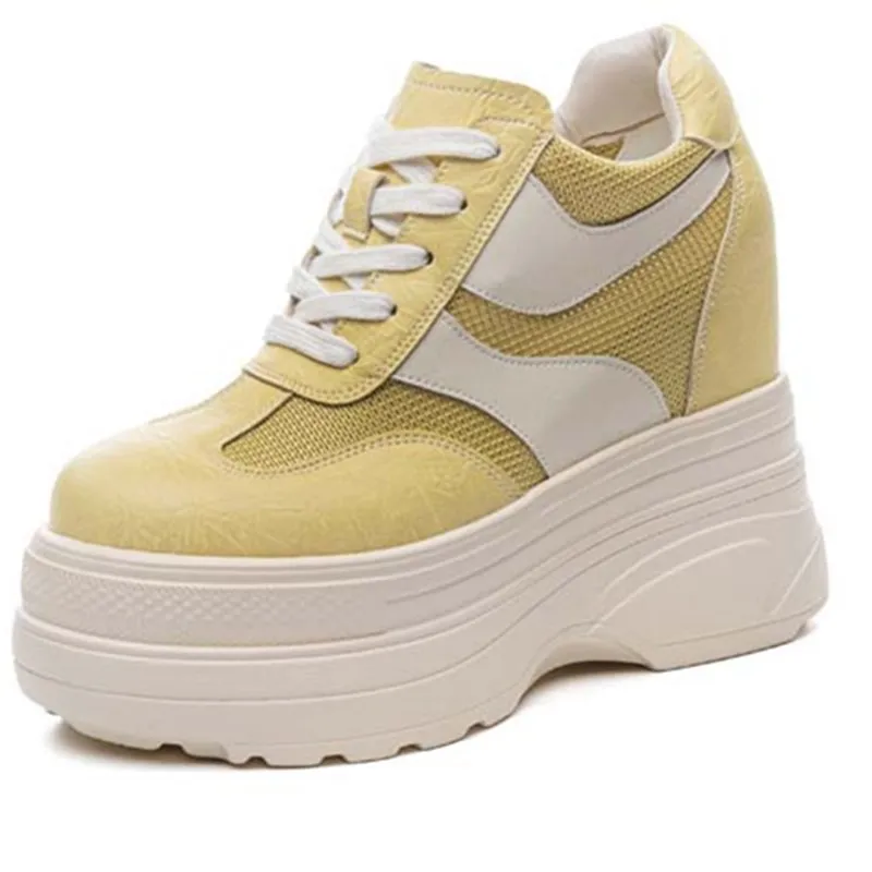 

Высококачественные брендовые женские сандалии на танкетке из микрофибры с воздушной сеткой, дышащие кроссовки на плоской подошве, массивные кроссовки на полой подошве, повседневная обувь 11 см