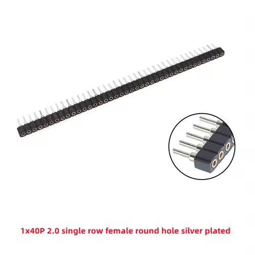 5 Pcs Round Hole Pin Header 2.0MM/2.54MM Pitch Row Female/Male, Single Row 1x40P Row 2x40P Double Row Pin Round Pin Gold Plated - Image 15