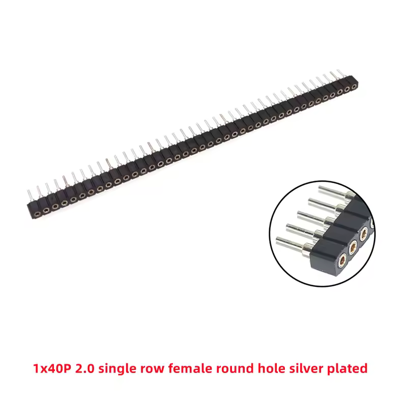 5 Pcs Round Hole Pin Header 2.0MM/2.54MM Pitch Row Female/Male, Single Row 1x40P Row 2x40P Double Row Pin Round Pin Gold Plated - Image 15