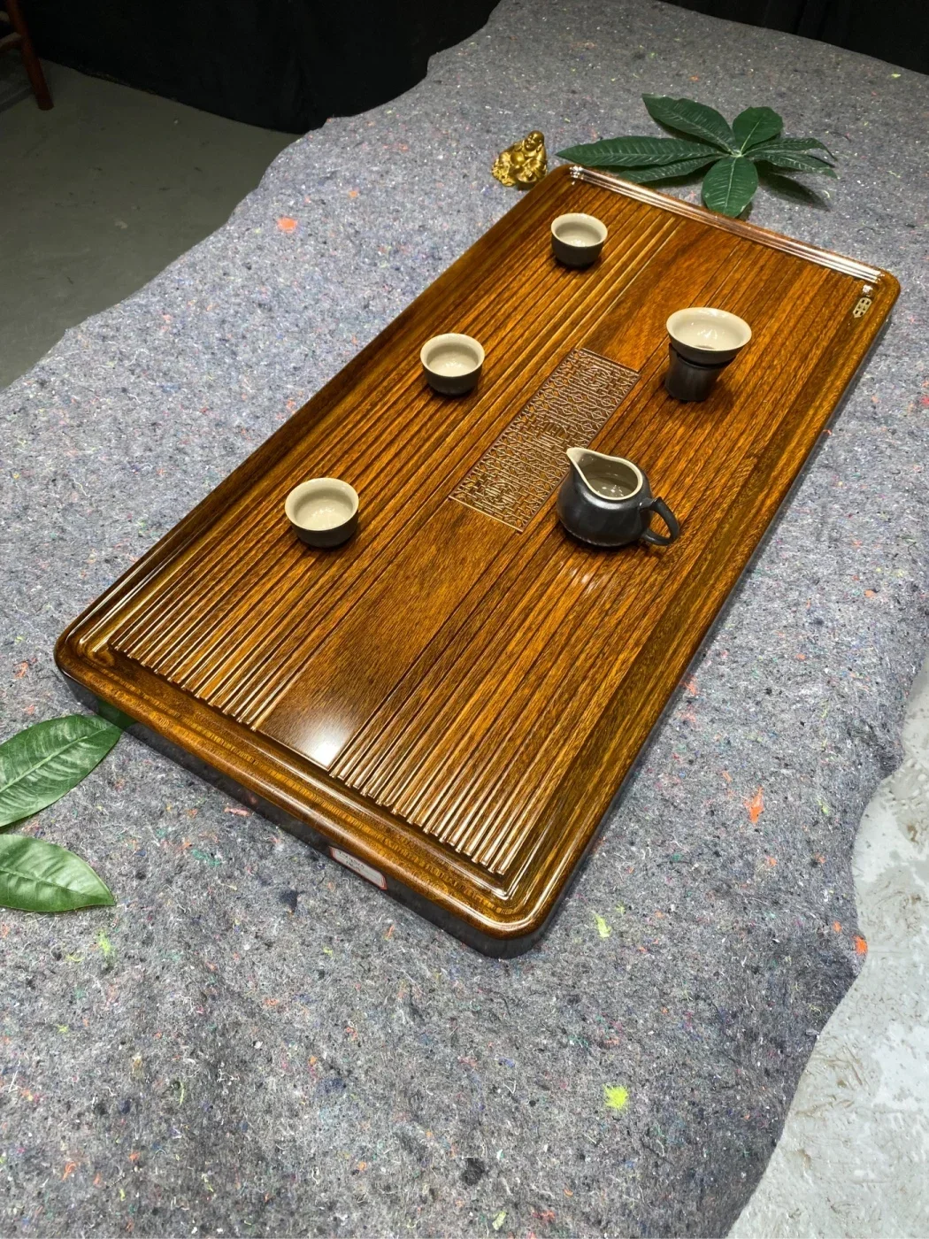 Solid Wood Tea Plate Modern Tea Plate Whole Board Raw Wood 90 * 45 * 5 Chinese Electric Wood Stripe Simple Tea Making