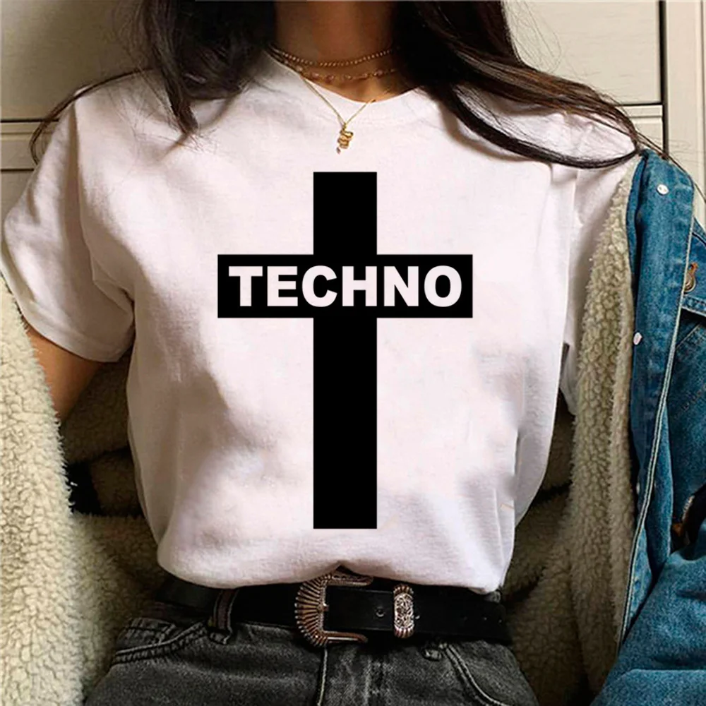 Techno tshirt donna divertente tshirt ragazza abbigliamento firmato