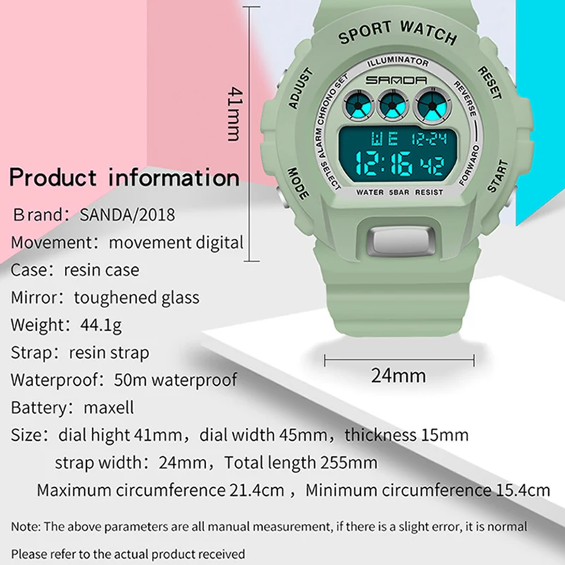 SANDA G Style Sport Electronic Watch Men Military Watches Alarm Clock Ms Unisex Boy Girl Shockproof Waterproof LED Digital Watch