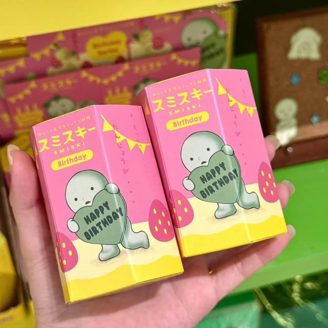 سوني الملاك Smiski عيد ميلاد سلسلة صندوق أعمى الغامض Kawaii الشكل لطيف توهج في الدمى الخضراء الداكنة سطح المكتب زخرفة الهدايا اللعب #4