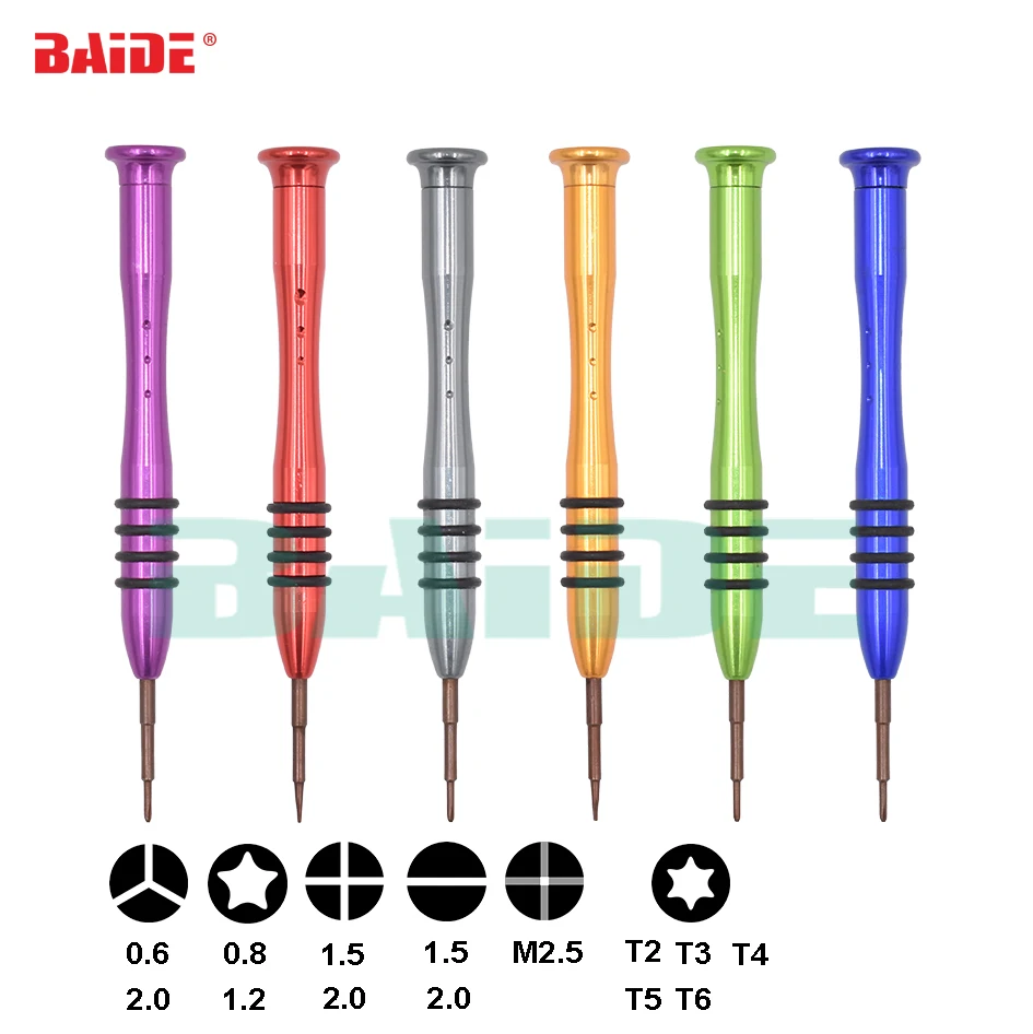 

OEM LOGO Metal Screwdrivers 0.6Y 0.8 Pentalobe 1.5 Phillips T2 T3 T4 T5 T6 Flathead Screwdriver For iPhone 8 Electronics 200pcs