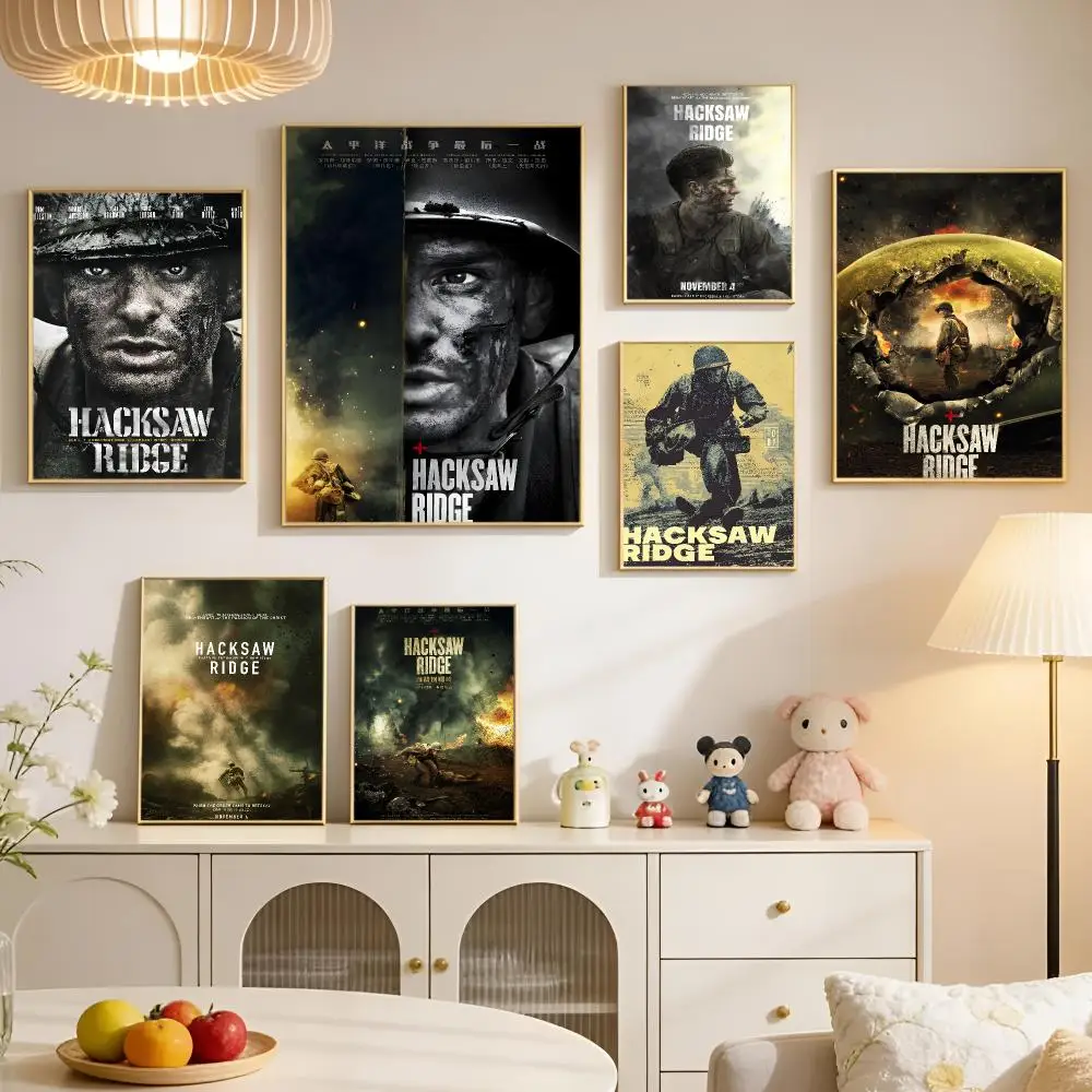 Movie Awarded Classic Hacksaw Ridge Poster PP Self Adhesive Aesthetic Room Decor Bedroom Dorm Gaming Room Home Decoration Gift