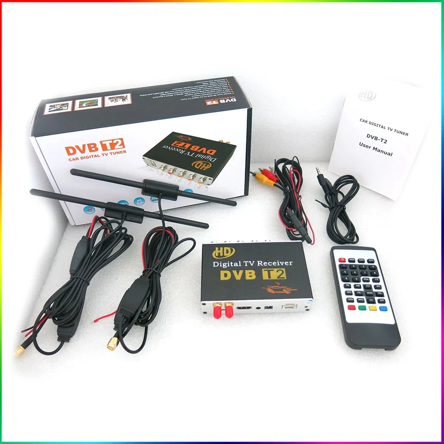 HD DVB-T2 MPEG4 TV Receiver Box Tuner Dual Antenna Car Mobile Digital Tv Box for RU  AU EU South Africa Southeast Asia