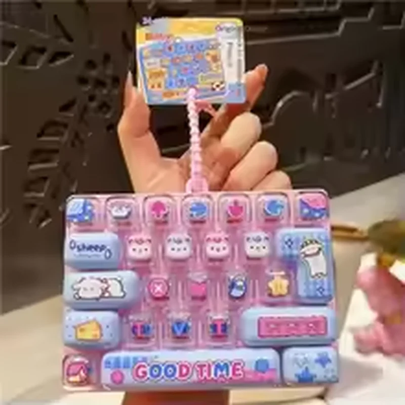 

Cute Stress Relief Decompression Toy 26 Key Press Button Toy Durable Bag Ornament For Family Party Favors
