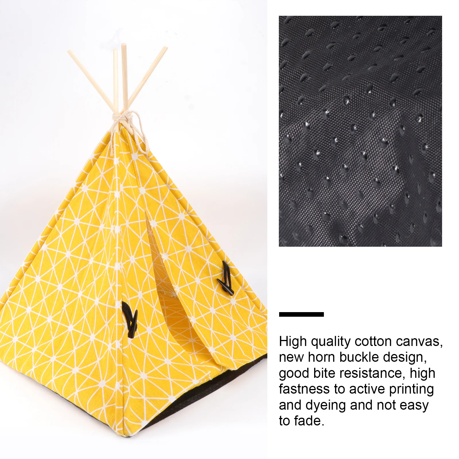 Tenda dobrável para animais de estimação, cama triangular para gatos, abrigo quente, local de descanso confortável, alta solidez, impressão ativa, tenda triangular para animais de estimação