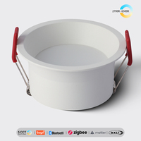 Recessed 5 CCT Switchable/ Zigbee/ DALI Smart LED Downlights Black/White Anti-glare COB Spot Lights AC110/220V Ceiling Lamp