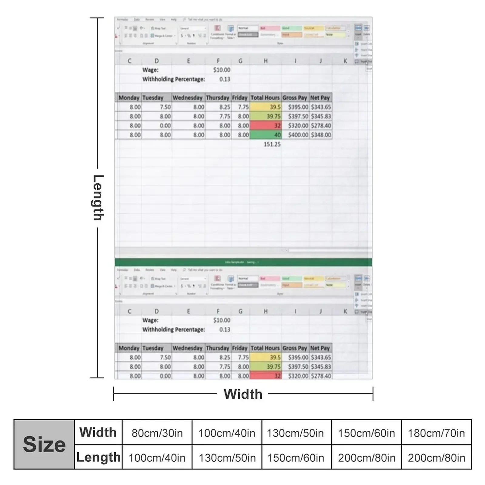 Excel spreadsheet Throw Blanket Large Tourist Blankets