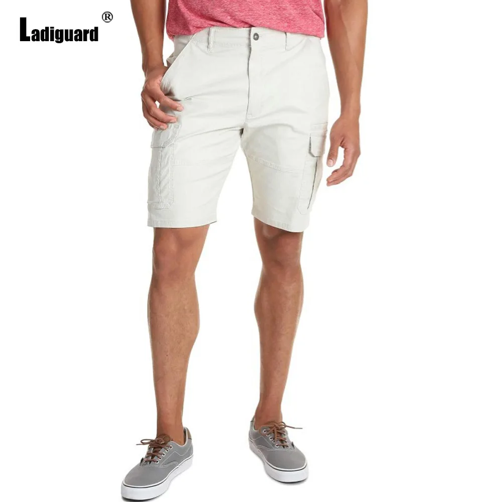 Samlona-Short cargo décontracté pour homme, pantalon court, blanc, noir, poche debout, basique, mode loisirs, simplicité, nouveau, 2024 mn