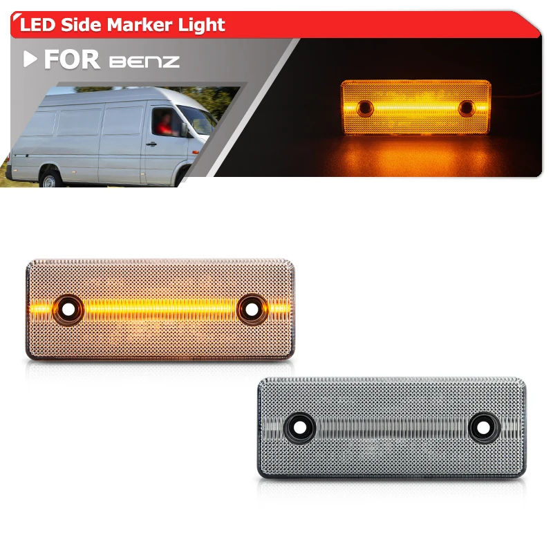 

2x For Benz Sprinter W901 W902 W903 W904 W905 Classic W909 For VW LT Led Parking Clearance Side Marker Lights Turn Signal Lamps