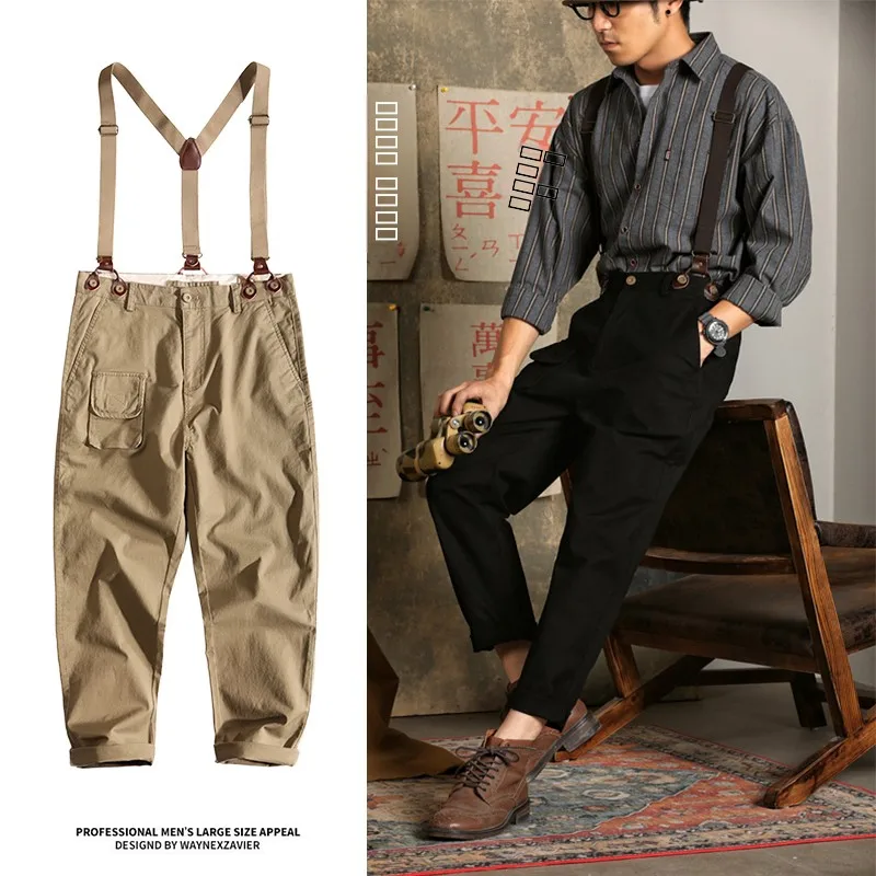 

Мужские рабочие брюки-карго, повседневные осенне-зимние брюки-комбинезон, модные, брендовые, хлопковые, молодежные, свободного кроя, длинные брюки