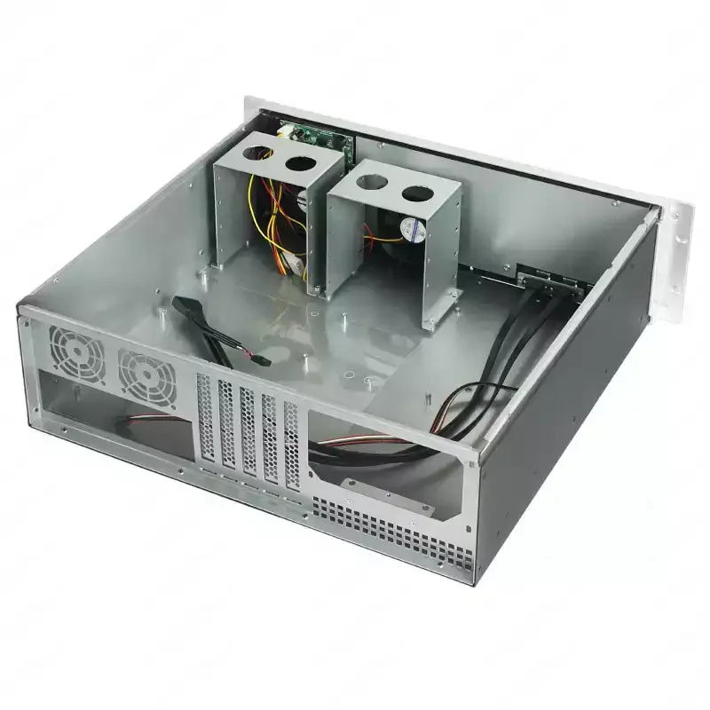 3U Short Chassis Rackmount Case - Compact for MATX & ATX PSU 3.0, with Temperature Control Screen