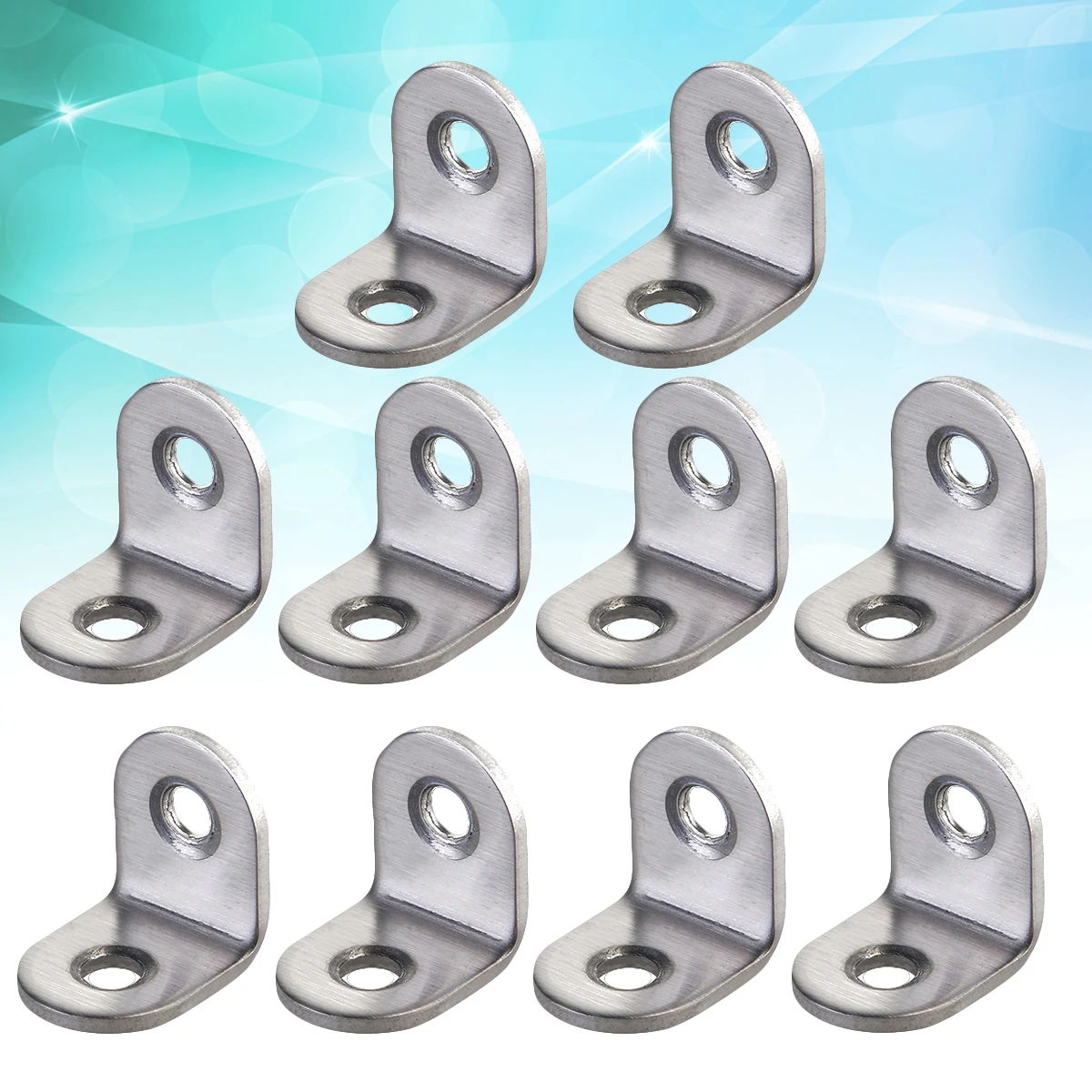 20pcs StainlessSteel CornerBrackets 2mmThickness FurnitureHardware 20mmMetal RightAngleBracket Use SilverColor
