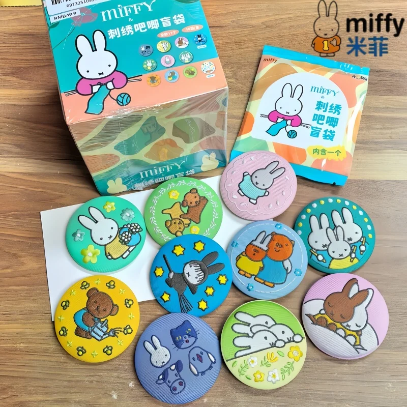 

In Stock Miffy Blind Box Embroidered Badge Blind Bag Chest Badge Pendant Multiple Color Charm Collectible Gift Series Ornaments