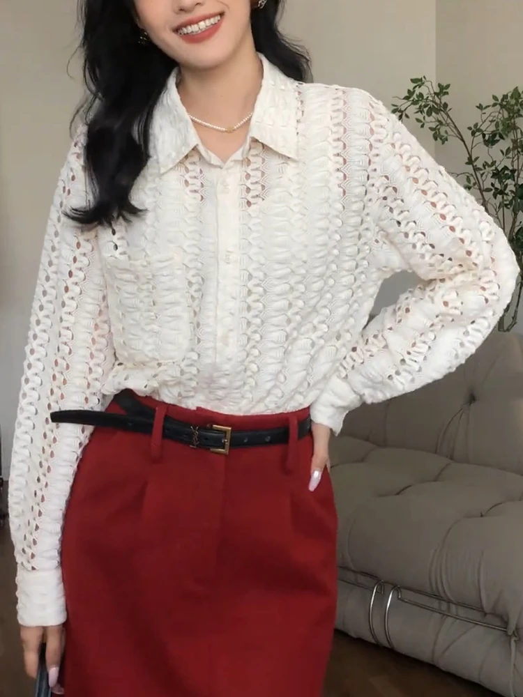 

Шикарный корейский вязаный свитер с артистичным ажурным узором, комфортный кардиган большого размера для ранней весны, дизайн-сенсация для отдыха...