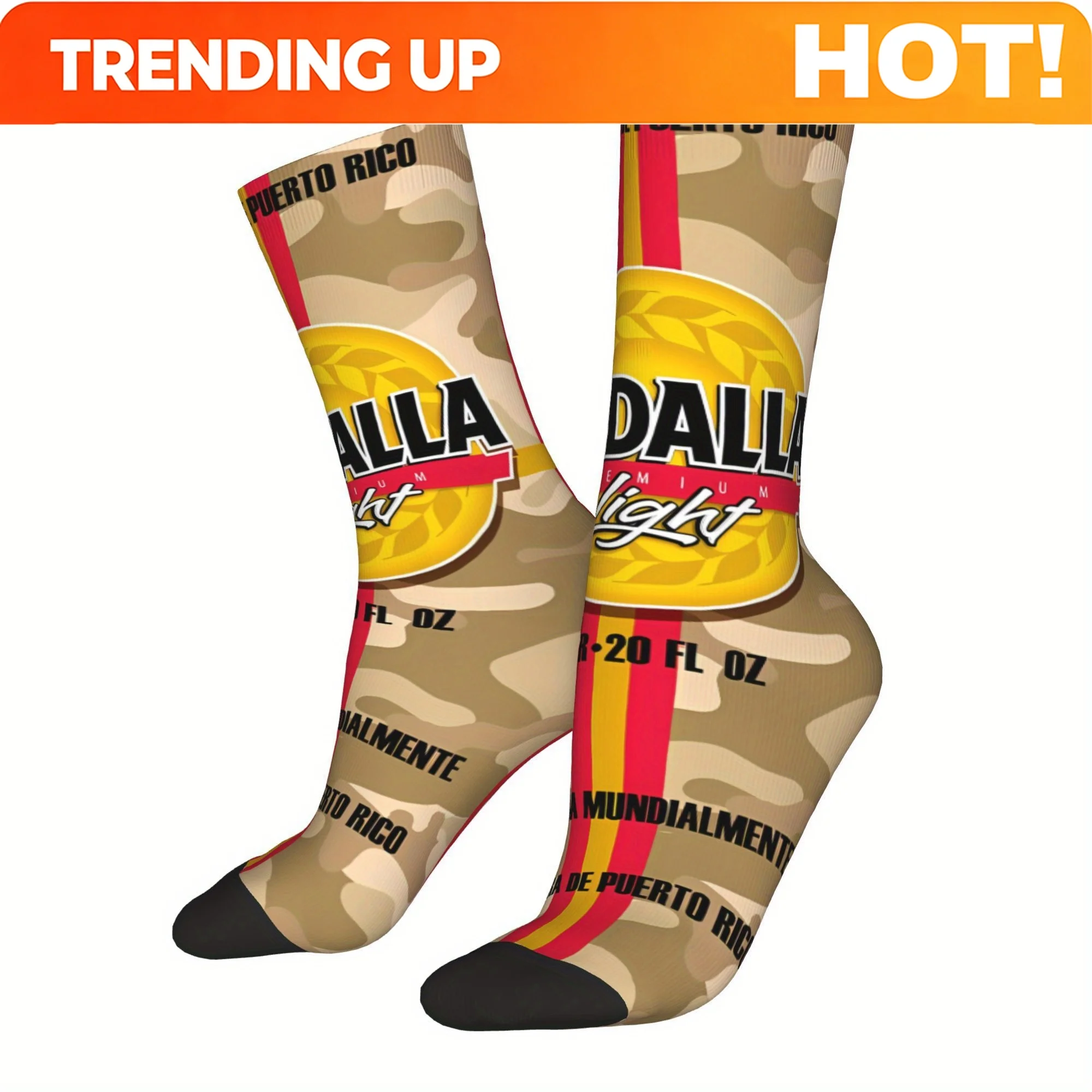 1pair Beer Drinking Men's Socks Novelty Crew Sock Pattern Printed