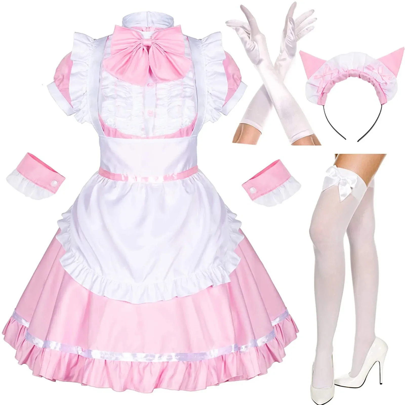 

S-5XL Women Dresses 2024 Fashion Lovely Maid Cosplay Costume Animation Show Japanese Outfit Dress Clothes платье вечернее