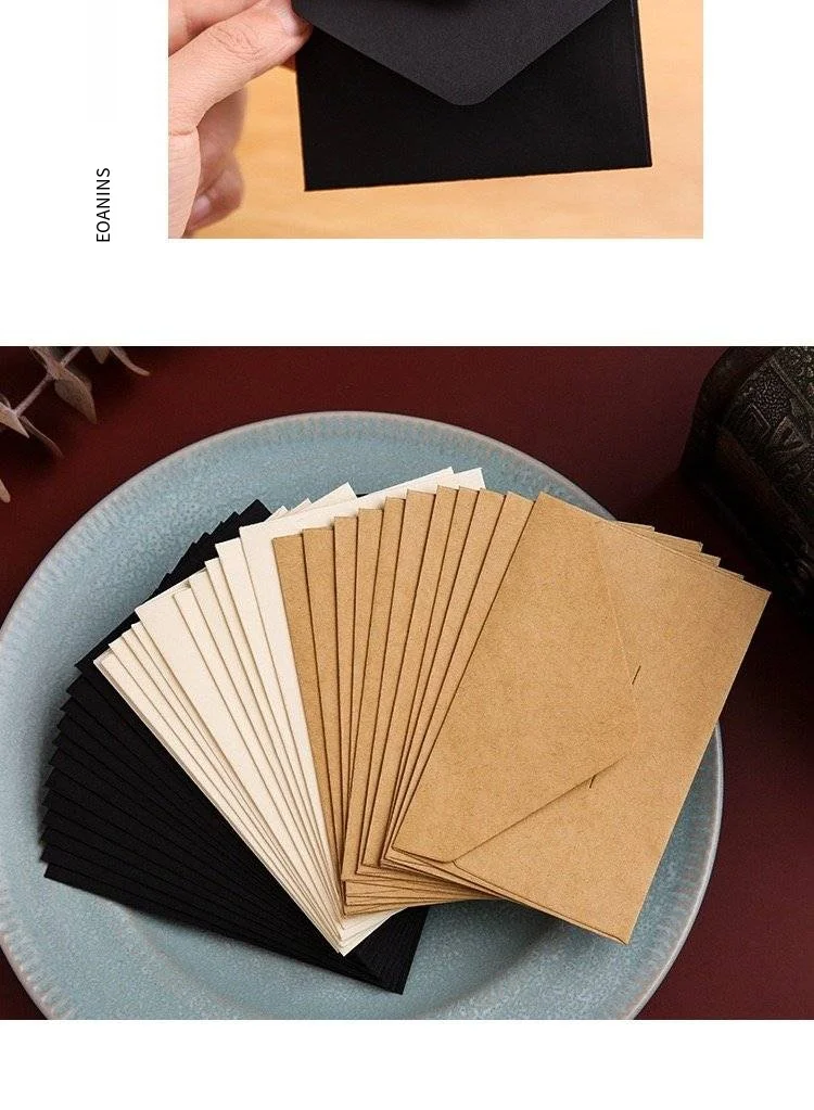 100 Stück Kraft-Mini-Umschläge, braune Kraft-Umschläge für Geschenkkarten und Visitenkarten, 3 klassische Farben, 10,5 x 7 cm/4 x 2,8 Zoll – Detail 4
