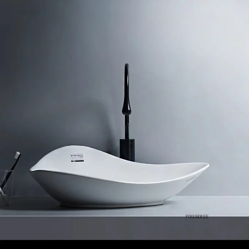 Nordic Special-shaped Bathroom Sinks for Toilets Creative Ceramic Easy-to-clean Basin Personalized Design Sink for Kitchen
