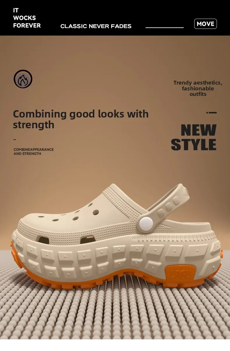 Atmungsaktive, rutschfeste Herren-Lochschuhe für den Sommer, neu, geruchsneutral, rutschfest, strapazierfähig, für Angeln und Strand geeignet. – Detail 3