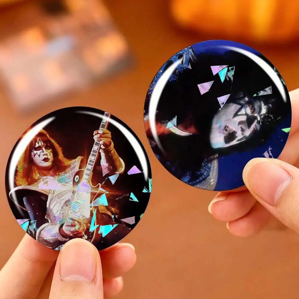 Rock Spaceman A-Ace Frehley K-KISS Custom Tinplate Round Button Badges Pins Brooches for Clothes Backpack