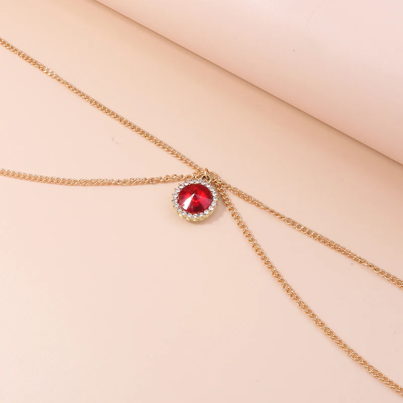 Aihua Exquisite Kristall-Wassertropfen-Taillenkette Bauchkette Modischer Sexy Körperschmuck für Frauen und Mädchen Party-Schmuck – Detail 5