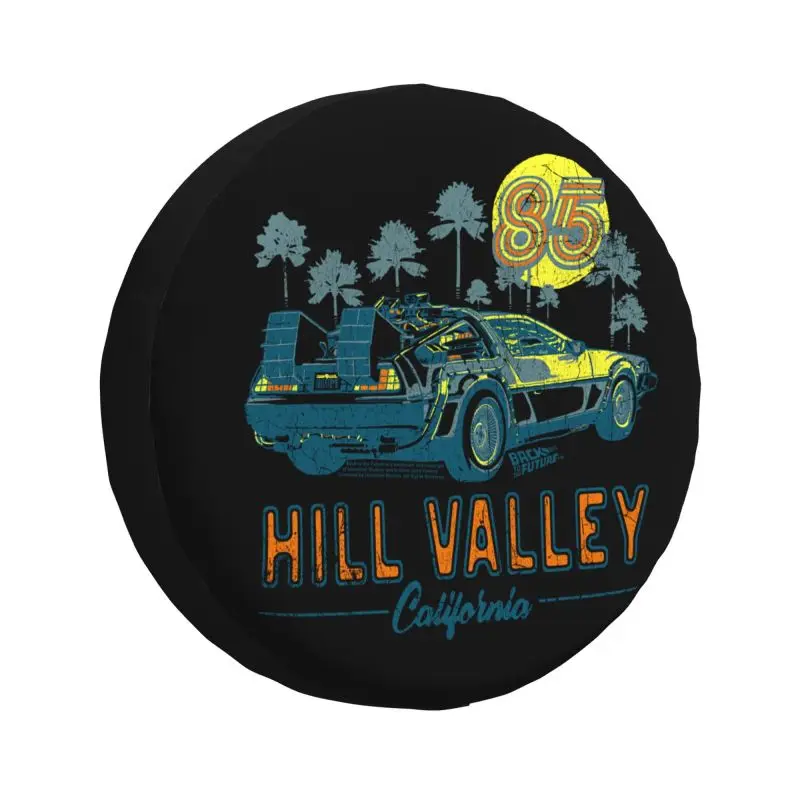 Custom Back To The Future Spare Tire Cover for Honda CRV Jeep RV SUV Trailer Car Wheel Protector Covers 14