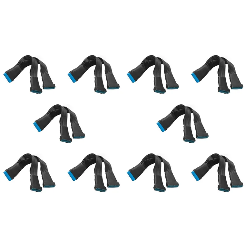 B44C 10X Motherboard USB 3,0 19PIN Header 1To2 Verlängerung Splitter Kabel 19Pin 20Pin Interne Verlängerung Header Adapter Kabel